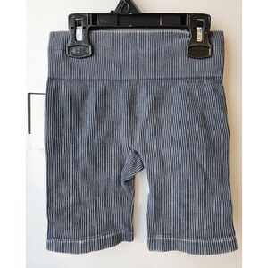 Grayson Threads Kids Girls Gray Ribbed Bike Shorts Size S 6/7 Stretch NWT